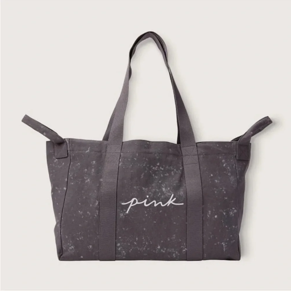 NWOT PINK By Victoria Secret Sequin Tote Bag Silver‎ Black Spellout straps - Picture 15 of 15